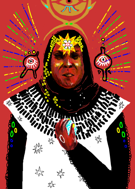 Sun Ra the Cosmic Philosopher and Jazz Musician, painting by Mister ISK